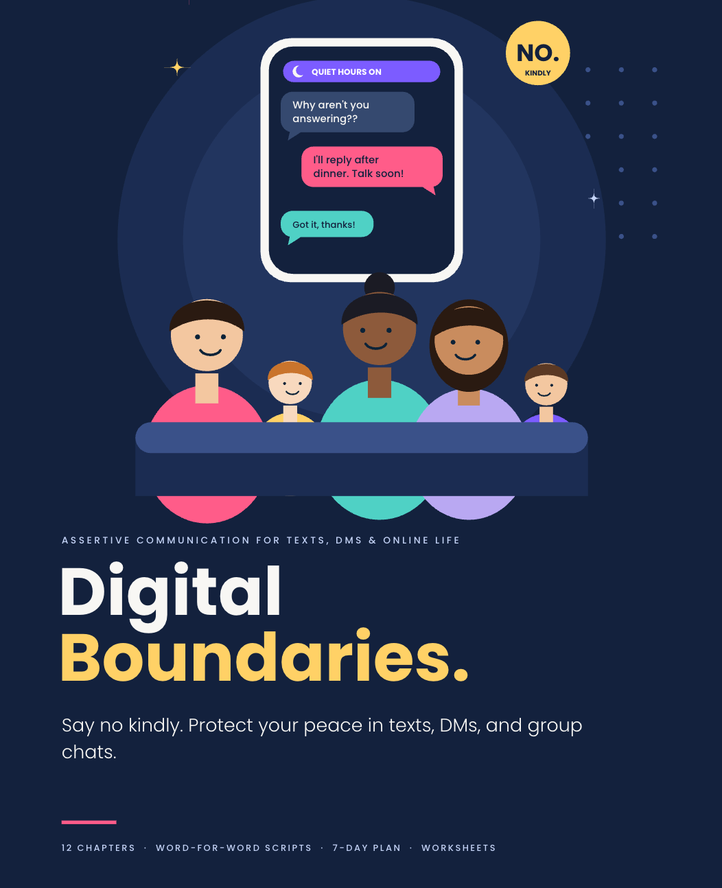Digital Boundaries: How to Say No & Set Limits in Texts, DMs and Online Relationships (PDF)